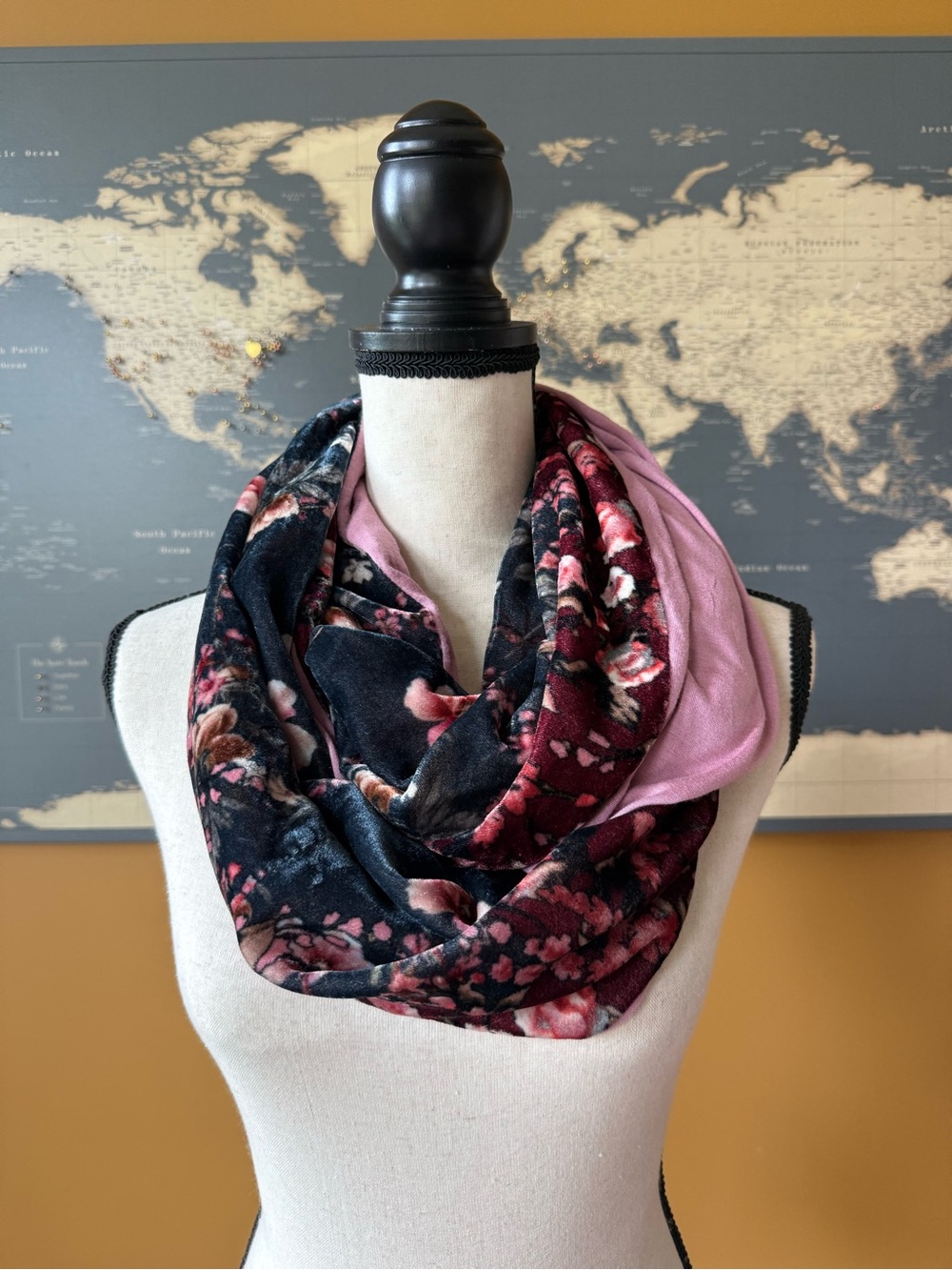 Tolani for Anthropologie Velvety Cherry Blossom Infinity Scarf